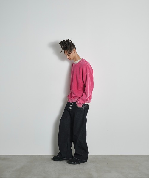 BLANK HOTEL(ブランクホテル)の「Pigment Dyed Sweat Shirt / ピグメントスウェットシャツ(スウェット・メンズ・ピンク/ブラック/グリーン/ブラウン・XL/L/M)」の14枚目の写真
