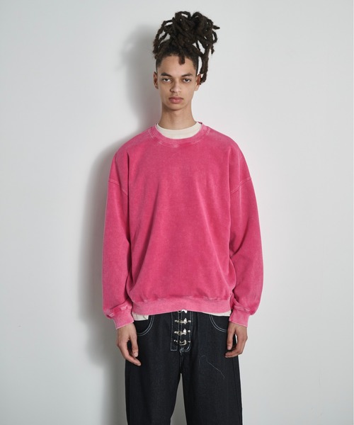 BLANK HOTEL(ブランクホテル)の「Pigment Dyed Sweat Shirt / ピグメントスウェットシャツ(スウェット・メンズ・ピンク/ブラック/グリーン/ブラウン・XL/L/M)」の5枚目の写真