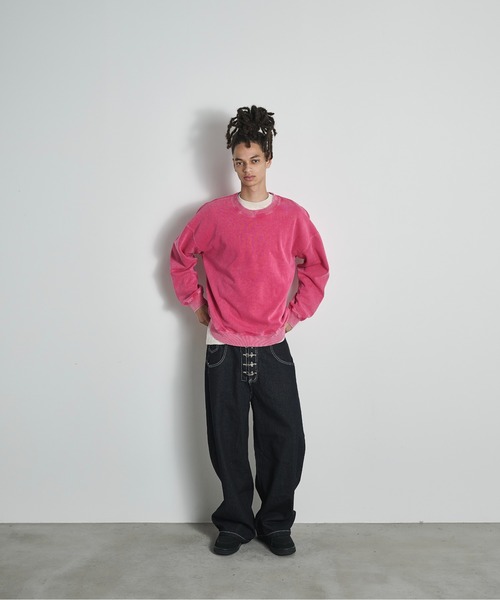 BLANK HOTEL(ブランクホテル)の「Pigment Dyed Sweat Shirt / ピグメントスウェットシャツ(スウェット・メンズ・ピンク/ブラック/グリーン/ブラウン・XL/L/M)」の15枚目の写真