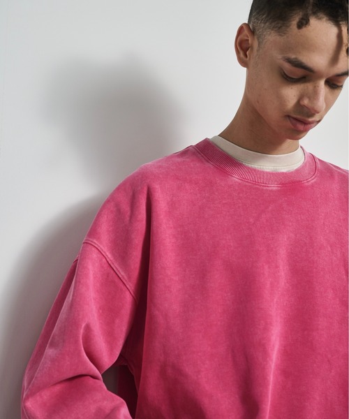 BLANK HOTEL(ブランクホテル)の「Pigment Dyed Sweat Shirt / ピグメントスウェットシャツ(スウェット・メンズ・ピンク/ブラック/グリーン/ブラウン・XL/L/M)」の9枚目の写真