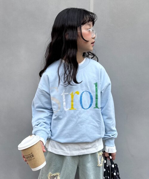 CIAOPANIC TYPY(チャオパニックティピー)の「【KIDS】ロンT感覚で着れる!ロゴオーバースウェット《ジュニアサイズあり》(Tシャツ/カットソー・キッズ・サックスブルー/グレー/ネイビー/イエロー・LARGE/X-LARGE/XX-LARGE/SMALL/MEDIUM)」の7枚目の写真