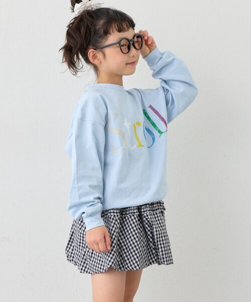 CIAOPANIC TYPY(チャオパニックティピー)の「【KIDS】ロンT感覚で着れる!ロゴオーバースウェット《ジュニアサイズあり》(Tシャツ/カットソー・キッズ・サックスブルー/グレー/ネイビー/イエロー・LARGE/X-LARGE/XX-LARGE/SMALL/MEDIUM)」の16枚目の写真