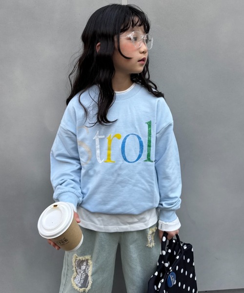 CIAOPANIC TYPY(チャオパニックティピー)の「【KIDS】ロンT感覚で着れる!ロゴオーバースウェット《ジュニアサイズあり》(Tシャツ/カットソー・キッズ・サックスブルー/グレー/ネイビー/イエロー・LARGE/X-LARGE/XX-LARGE/SMALL/MEDIUM)」の4枚目の写真