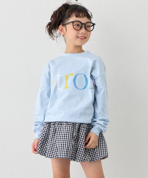 CIAOPANIC TYPY(チャオパニックティピー)の「【KIDS】ロンT感覚で着れる!ロゴオーバースウェット《ジュニアサイズあり》(Tシャツ/カットソー・キッズ・サックスブルー/グレー/ネイビー/イエロー・LARGE/X-LARGE/XX-LARGE/SMALL/MEDIUM)」の6枚目の写真