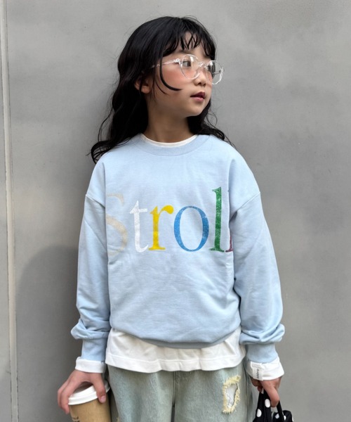 CIAOPANIC TYPY(チャオパニックティピー)の「【KIDS】ロンT感覚で着れる!ロゴオーバースウェット《ジュニアサイズあり》(Tシャツ/カットソー・キッズ・サックスブルー/グレー/ネイビー/イエロー・LARGE/X-LARGE/XX-LARGE/SMALL/MEDIUM)」の5枚目の写真