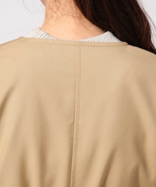 GLOBAL WORK（グローバルワーク）の「ノーカラー2WAYトレンチ/708348（トレンチコート・レディース・ブルー/カーキ/ベージュ/ネイビー・SMALL/LARGE/MEDIUM）」の5枚目の写真