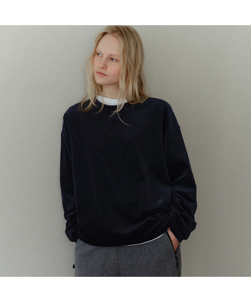 URAGO(ユラーゴ)の「Veloa string t-shirt(Tシャツ/カットソー・レディース・Beige/ネイビー/ブラウン・FREE)」の1枚目の写真