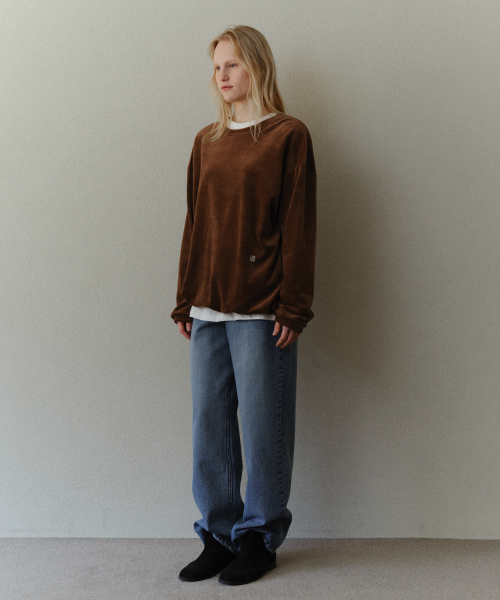 URAGO(ユラーゴ)の「Veloa string t-shirt(Tシャツ/カットソー・レディース・Beige/ネイビー/ブラウン・FREE)」の6枚目の写真