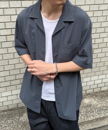 MAGASIN DE MODE Brew（マガジンデモードブリュー）の「【MAGASIN DE MODE Brew】オープンカラーシアーシャツ 6270-9050 MNY　UVカット　快適素材　接触冷感（シャツ/ブラウス）」