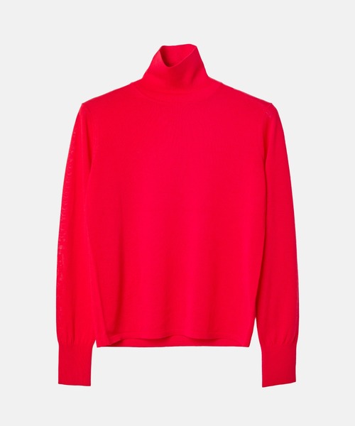 LE CIEL BLEU（ルシェルブルー）の「ハイゲージタートルネックニット / High-Gauge Turtleneck Knit（ニット/セーター・レディース・レッド/ターコイズブルー・36）」の3枚目の写真