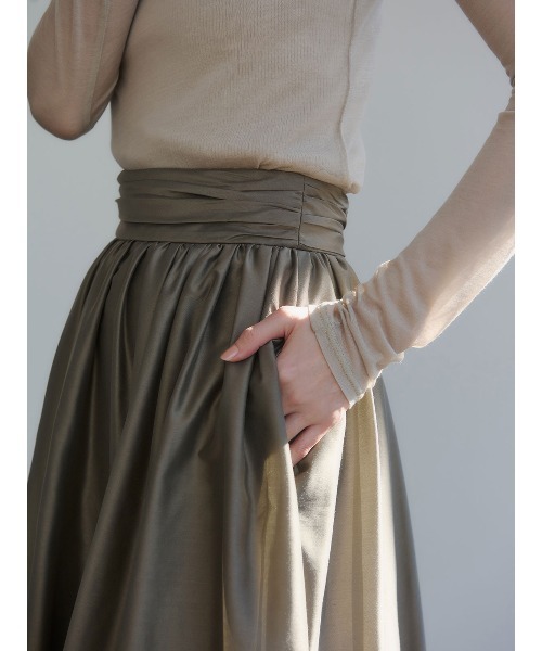 anuans（アニュアンス）の「ギャザーベルトオーガンスカート（スカート・レディース・アイボリー/モカ/その他34・S/M）」の9枚目の写真