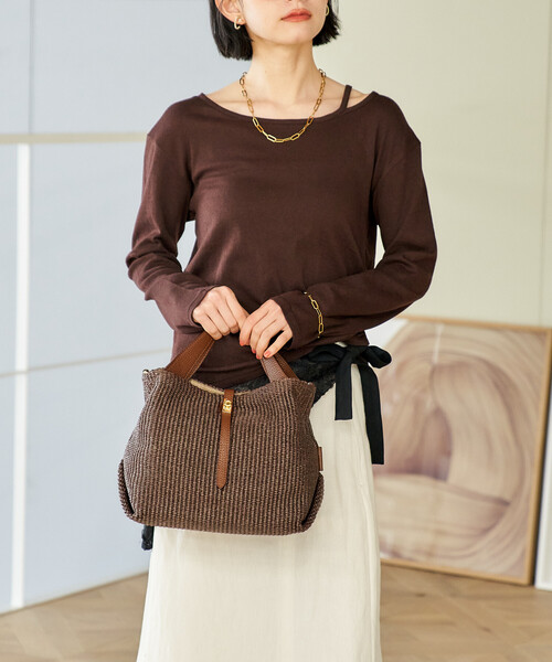 VIOLAd'ORO/ヴィオラドーロ SANDRO/ベルト付きハンドバッグ/2wayかご