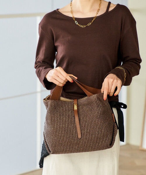 VIOLAd'ORO/ヴィオラドーロ SANDRO/ベルト付きハンドバッグ/2wayかご