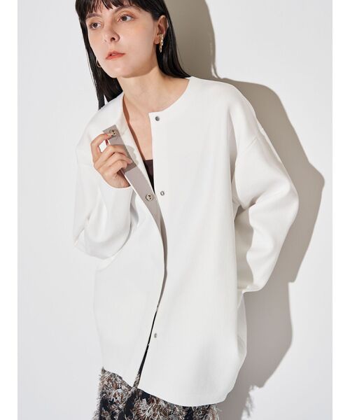 ELENDEEK(エレンディーク)の「コクーンフォルムカーディガン(カーディガン/ボレロ・レディース・ブラック/ブラウン/ピンク/ミント/オフホワイト・FREE)」の1枚目の写真