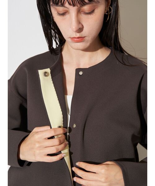 ELENDEEK(エレンディーク)の「コクーンフォルムカーディガン(カーディガン/ボレロ・レディース・ブラック/ブラウン/ピンク/ミント/オフホワイト・FREE)」の9枚目の写真