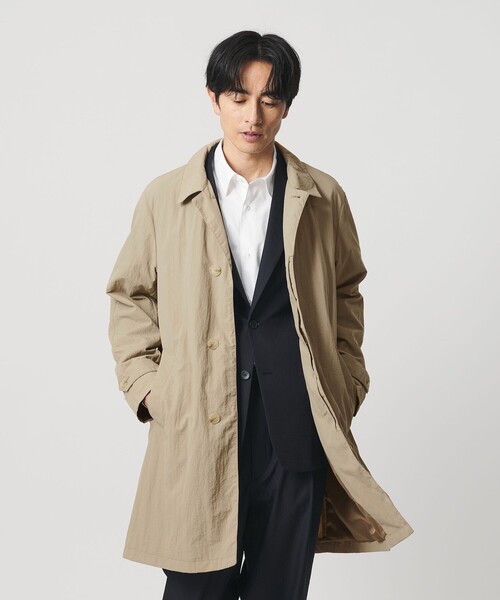 BEAUTY&YOUTH UNITED ARROWS（ビューティーアンドユースユナイテッドアローズ）の「PERTEX ナイロン バルマカン コート 撥水（ステンカラーコート・メンズ・オリーブ/ネイビー/ベージュ/ライトグレー・S/L/XL/M）」の5枚目の写真