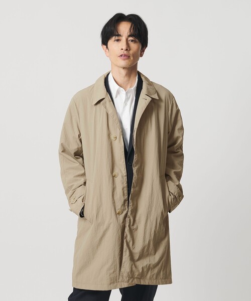 BEAUTY&YOUTH UNITED ARROWS（ビューティーアンドユースユナイテッドアローズ）の「PERTEX ナイロン バルマカン コート 撥水（ステンカラーコート・メンズ・オリーブ/ネイビー/ベージュ/ライトグレー・S/L/XL/M）」の6枚目の写真