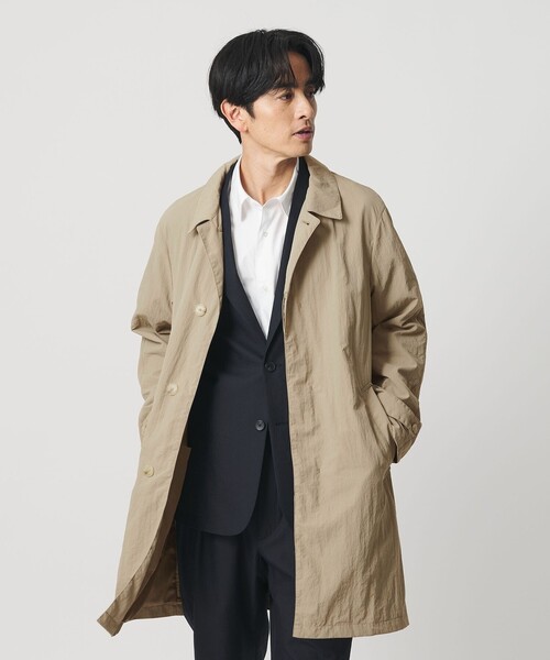 BEAUTY&YOUTH UNITED ARROWS（ビューティーアンドユースユナイテッドアローズ）の「PERTEX ナイロン バルマカン コート 撥水（ステンカラーコート・メンズ・オリーブ/ネイビー/ベージュ/ライトグレー・S/L/XL/M）」の7枚目の写真
