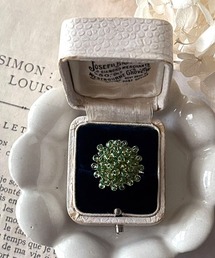 【mallelabrocante/マルラブロカント】サージカルステンレス ヴィンテージビーズのつぶつぶフラワーリング/金属アレルギー対応