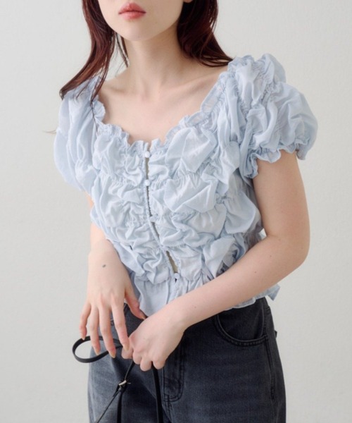 Ꮶastane クシュクシュブラウス 6.14(日)0:00新色発売/ドット&無地＆チェック/全骨格◎】クシュクシュ