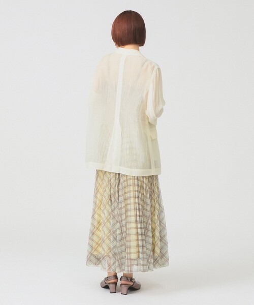 Ray BEAMS(レイビームス)の「【7/31再値下げ】シアー 1ボタン シングル ジャケット(テーラードジャケット・レディース・ダークブラウン/ホワイト系その他6・1/0)」の5枚目の写真