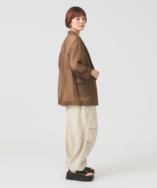 Ray BEAMS(レイビームス)の「【7/31再値下げ】シアー 1ボタン シングル ジャケット(テーラードジャケット・レディース・ダークブラウン/ホワイト系その他6・1/0)」の8枚目の写真