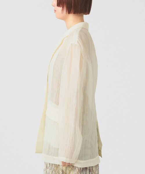 Ray BEAMS(レイビームス)の「【7/31再値下げ】シアー 1ボタン シングル ジャケット(テーラードジャケット・レディース・ダークブラウン/ホワイト系その他6・1/0)」の12枚目の写真