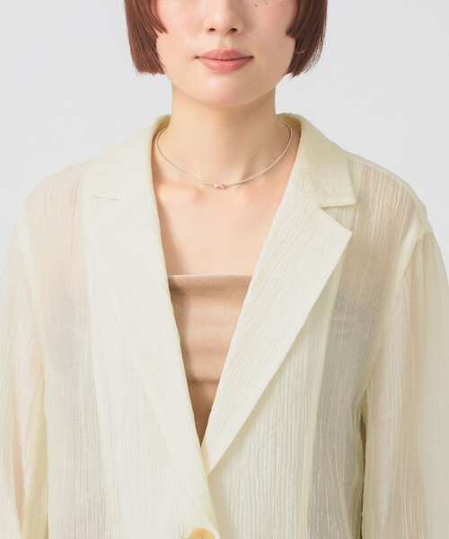 Ray BEAMS(レイビームス)の「【7/31再値下げ】シアー 1ボタン シングル ジャケット(テーラードジャケット・レディース・ダークブラウン/ホワイト系その他6・1/0)」の14枚目の写真