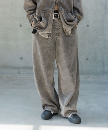 PBLIM | 《UNISEX/まるでデニム見え!/紫外線カット/ストレッチ》マルデニイージーワイドパンツ(デニムパンツ)