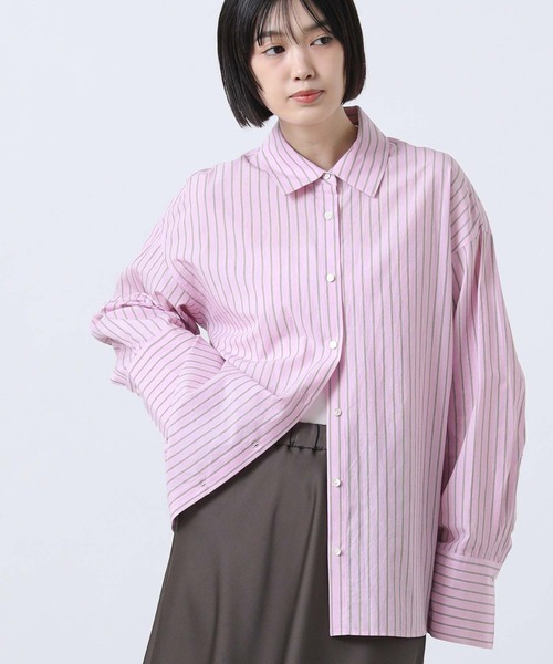 Gready Brilliant（グレディブリリアン）の「ＬＵストライプカラーシャツ（シャツ/ブラウス・レディース・ピンク/イエロー/ブルー・38）」の3枚目の写真