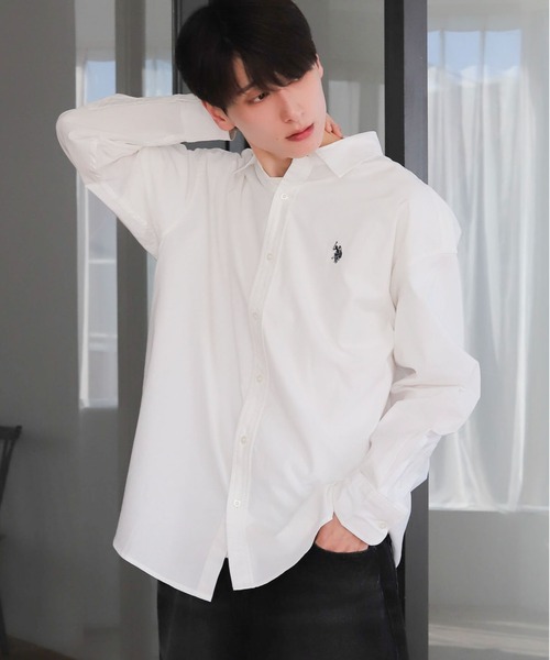 U.S. POLO ASSN.（ユーエスポロアッスン）の「∴WEGO/【26年春新作】U.S. POLO ASSN.別注シャツ（シャツ/ブラウス・メンズ・ブルー/その他1/ホワイト/その他2・LARGE/MEDIUM）」の2枚目の写真