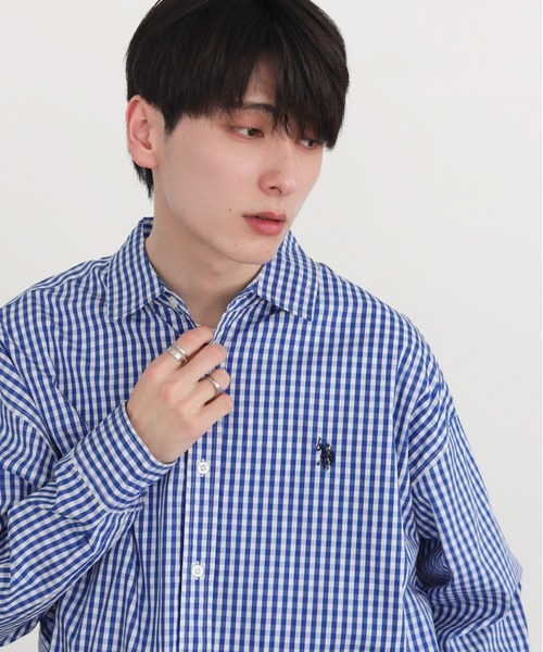 U.S. POLO ASSN.（ユーエスポロアッスン）の「∴WEGO/【26年春新作】U.S. POLO ASSN.別注シャツ（シャツ/ブラウス・メンズ・ブルー/その他1/ホワイト/その他2・LARGE/MEDIUM）」の14枚目の写真