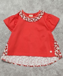 la poche biscuit | 【綿100%・お揃い可◎リンクコーデ】後ろ切り替え いちご総柄半袖T(Tシャツ/カットソー)