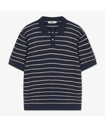 WORK ON BODY OFF（ワークオンボディオフ）の「セミオーバーサイズストライプカラーニット - ネイビー（ニット/セーター）」