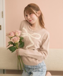 TITTY&CO. | リボンニットカーディガン(カーディガン/ボレロ)