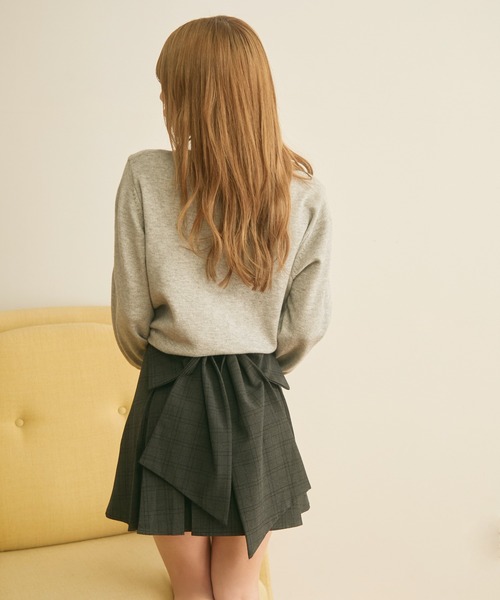 TITTY&CO.（ティティーアンドコー）の「リボンニットカーディガン（カーディガン/ボレロ・レディース・グレー/ピンクベージュ/アイボリー/ピンク・FREE）」の17枚目の写真