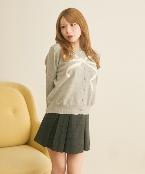 TITTY&CO.（ティティーアンドコー）の「リボンニットカーディガン（カーディガン/ボレロ・レディース・グレー/ピンクベージュ/アイボリー/ピンク・FREE）」の19枚目の写真