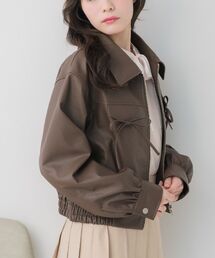 ems excite（エムズエキサイト）の「レースパッチ付FレザーBZ（ブルゾン）」