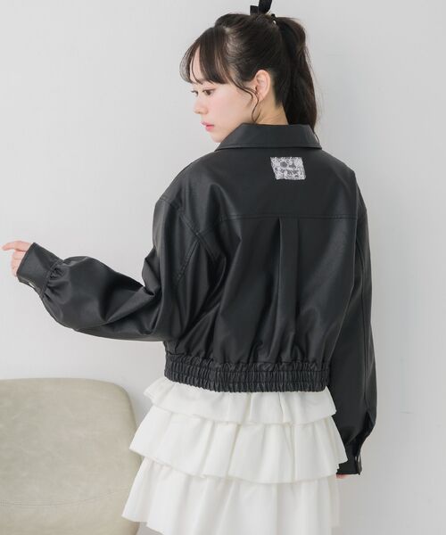 ems excite（エムズエキサイト）の「レースパッチ付FレザーBZ（ブルゾン・レディース・ブラック/ブラウン・FREE）」の11枚目の写真