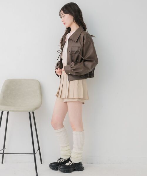 ems excite（エムズエキサイト）の「レースパッチ付FレザーBZ（ブルゾン・レディース・ブラック/ブラウン・FREE）」の16枚目の写真