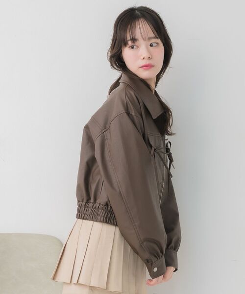 ems excite（エムズエキサイト）の「レースパッチ付FレザーBZ（ブルゾン・レディース・ブラック/ブラウン・FREE）」の19枚目の写真