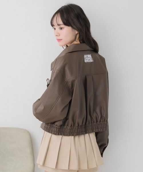 ems excite（エムズエキサイト）の「レースパッチ付FレザーBZ（ブルゾン・レディース・ブラック/ブラウン・FREE）」の20枚目の写真