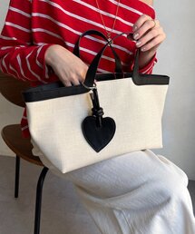 DouDou | ハートチャーム付トートバッグ(ショルダーバッグ)