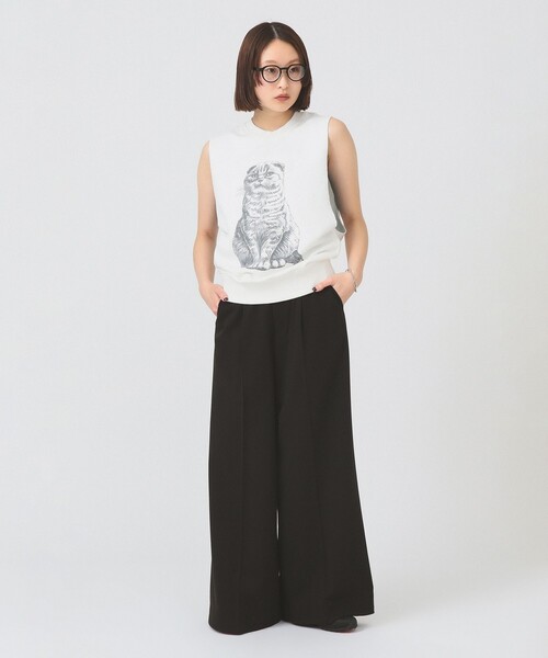 Ray BEAMS（レイビームス）の「【別注】PENNEY’S / Print Vest（ベスト・レディース・ホワイト/ブラック・ONE SIZE）」の3枚目の写真