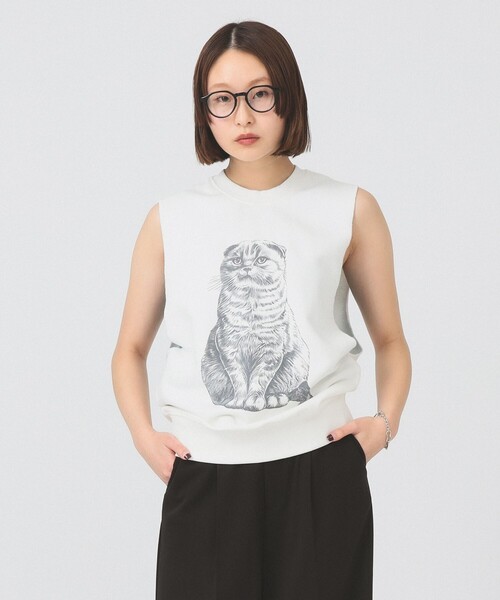 Ray BEAMS（レイビームス）の「【別注】PENNEY’S / Print Vest（ベスト・レディース・ホワイト/ブラック・ONE SIZE）」の6枚目の写真