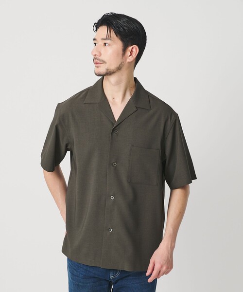 BEAUTY&YOUTH UNITED ARROWS（ビューティーアンドユースユナイテッドアローズ）の「【WEB限定 WARDROBE SMART】 Reflax オープンカラー シャツ（シャツ/ブラウス・メンズ・ベージュ/ダークグレー/ブラック・M/S/XL/L）」の2枚目の写真