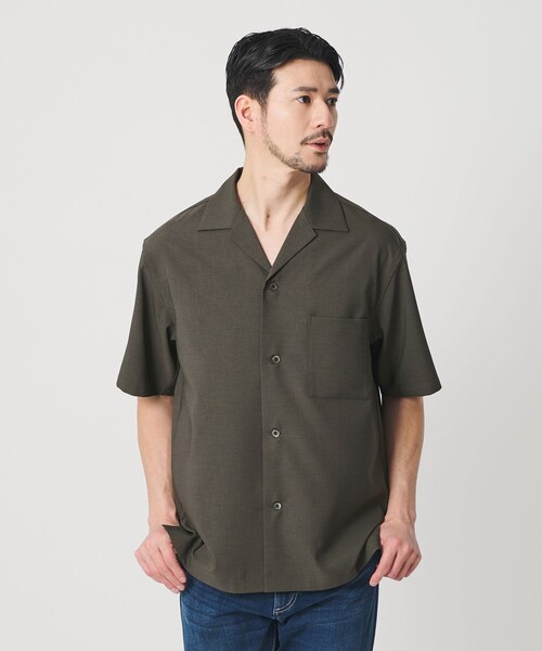 BEAUTY&YOUTH UNITED ARROWS（ビューティーアンドユースユナイテッドアローズ）の「【WEB限定 WARDROBE SMART】 Reflax オープンカラー シャツ（シャツ/ブラウス・メンズ・ベージュ/ダークグレー/ブラック・M/S/XL/L）」の17枚目の写真