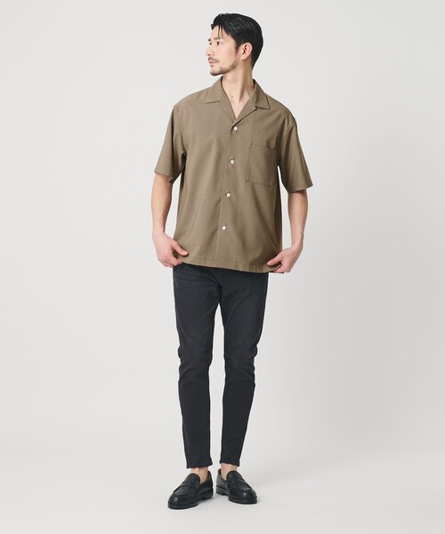 BEAUTY&YOUTH UNITED ARROWS（ビューティーアンドユースユナイテッドアローズ）の「【WEB限定 WARDROBE SMART】 Reflax オープンカラー シャツ（シャツ/ブラウス・メンズ・ベージュ/ダークグレー/ブラック・M/S/XL/L）」の21枚目の写真