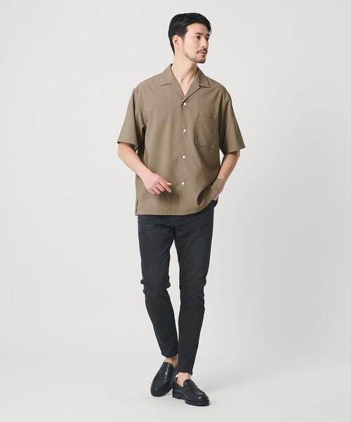 BEAUTY&YOUTH UNITED ARROWS（ビューティーアンドユースユナイテッドアローズ）の「【WEB限定 WARDROBE SMART】 Reflax オープンカラー シャツ（シャツ/ブラウス・メンズ・ベージュ/ダークグレー/ブラック・M/S/XL/L）」の22枚目の写真