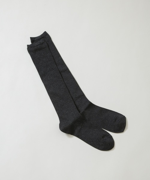 NANO universe（ナノユニバース）の「疑似リブラメハイソックス（ソックス/靴下・レディース・グレー/ブラック・FREE）」の4枚目の写真